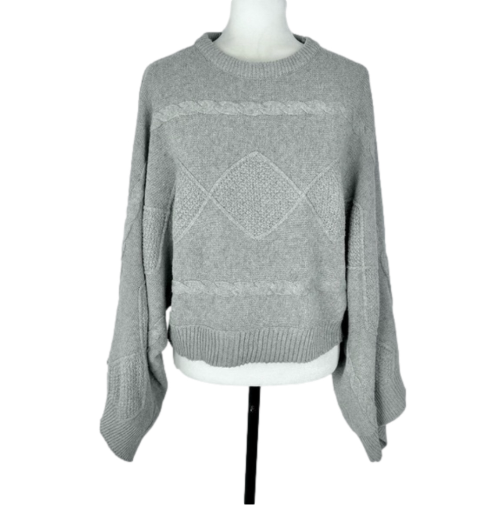 Misslook grey wide-sleeve sweater